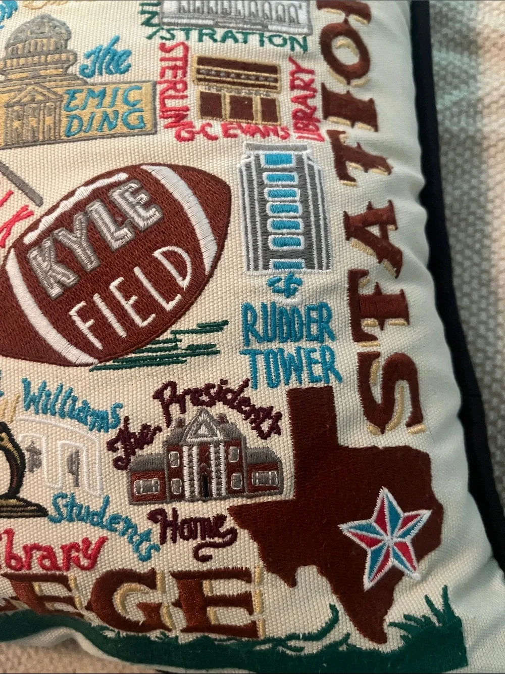 Texas A& M Maroon & Cream Decorative Throw Pillow by Cat Studio